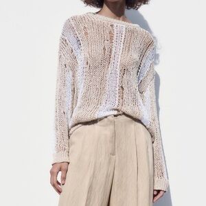 Zara combination knit sweater size s new without tags